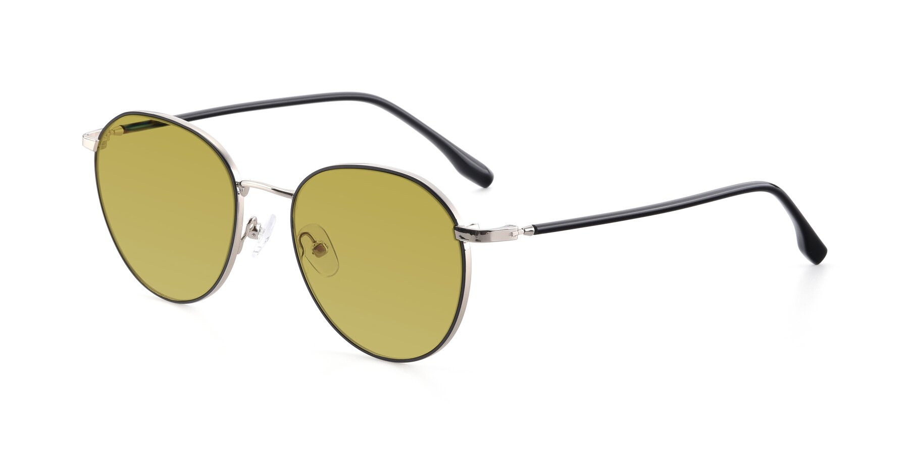 Angle of 9553 in Black-Silver with Champagne Tinted Lenses