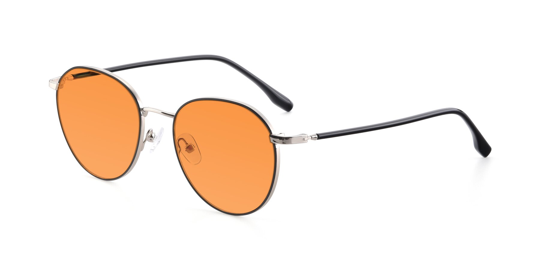 Angle of 9553 in Black-Silver with Orange Tinted Lenses