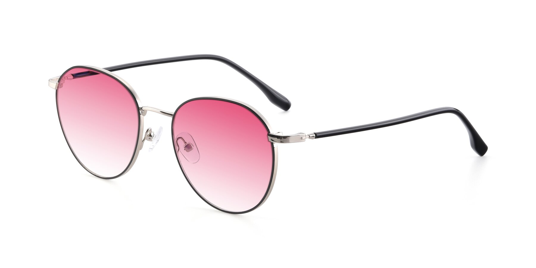 Angle of 9553 in Black-Silver with Pink Gradient Lenses
