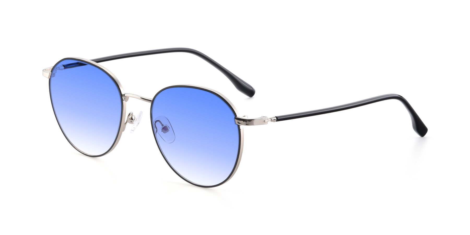 Angle of 9553 in Black-Silver with Blue Gradient Lenses