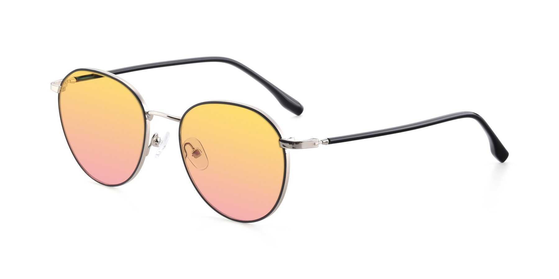 Angle of 9553 in Black-Silver with Yellow / Pink Gradient Lenses