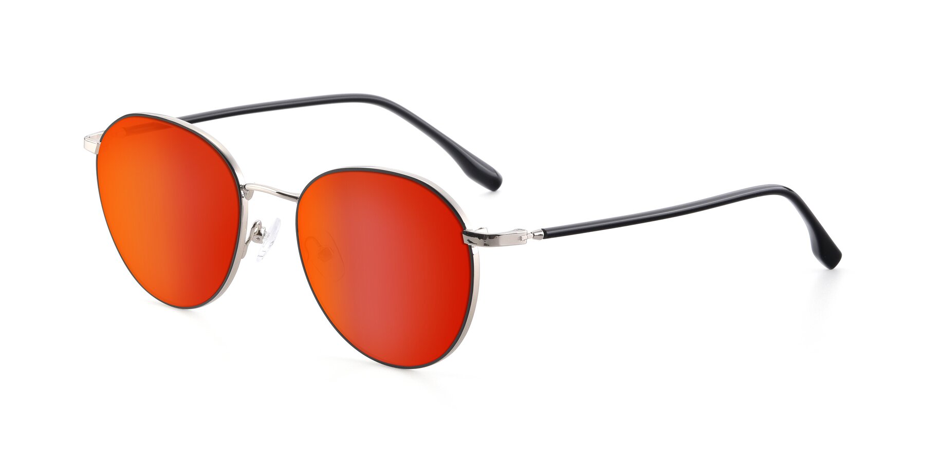 Angle of 9553 in Black-Silver with Red Gold Mirrored Lenses