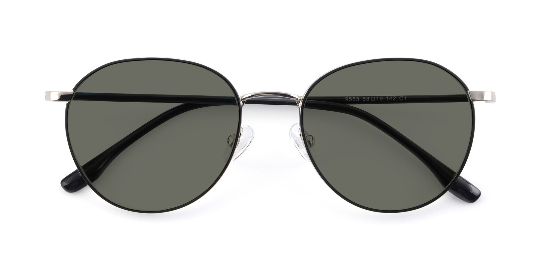 Folded Front of 9553 in Black-Silver with Gray Polarized Lenses