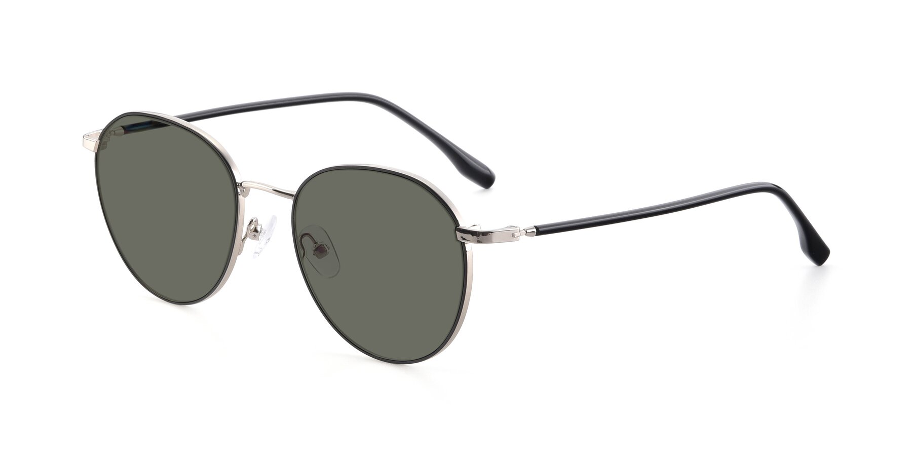 Angle of 9553 in Black-Silver with Gray Polarized Lenses