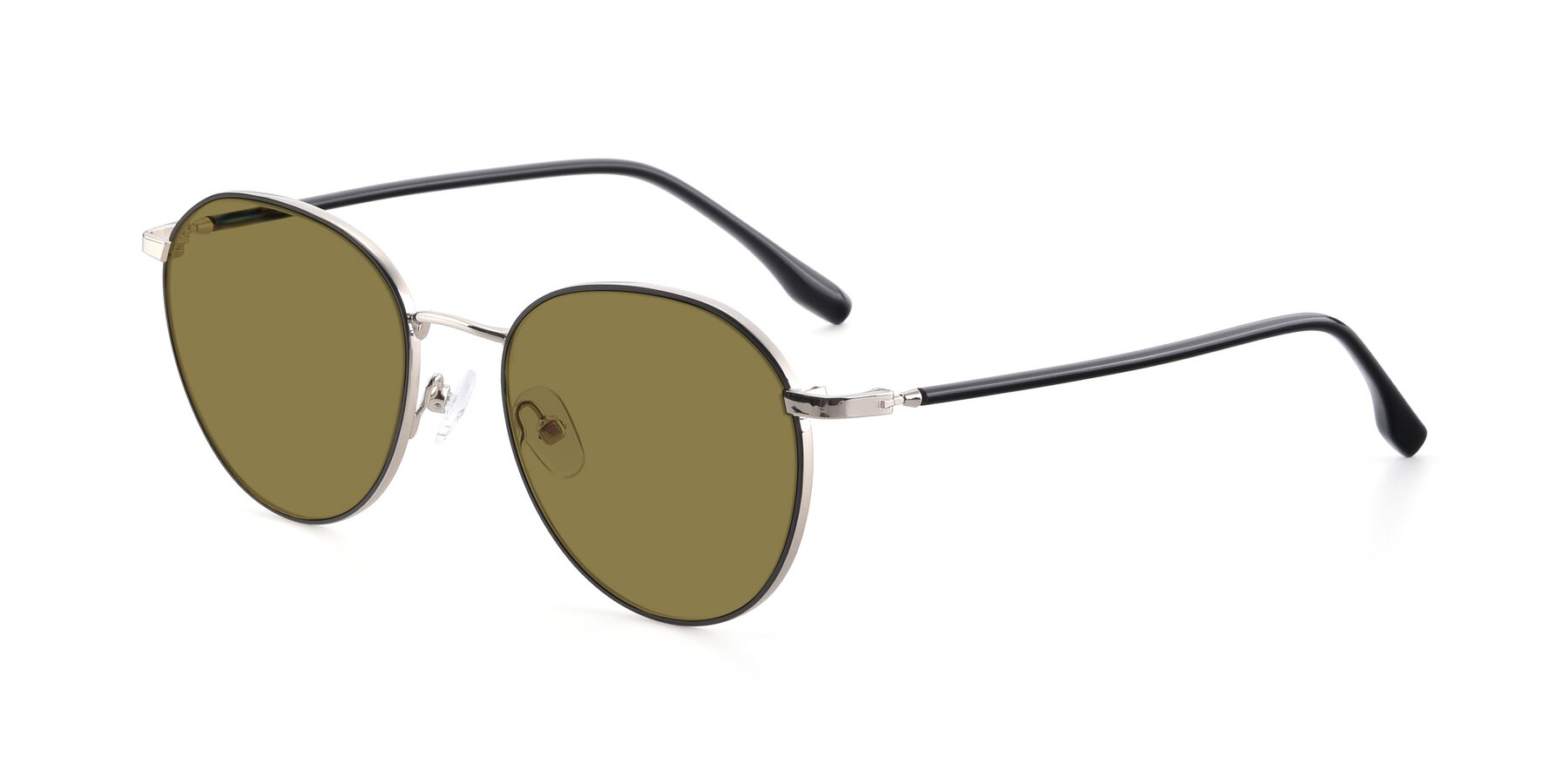 Angle of 9553 in Black-Silver with Brown Polarized Lenses