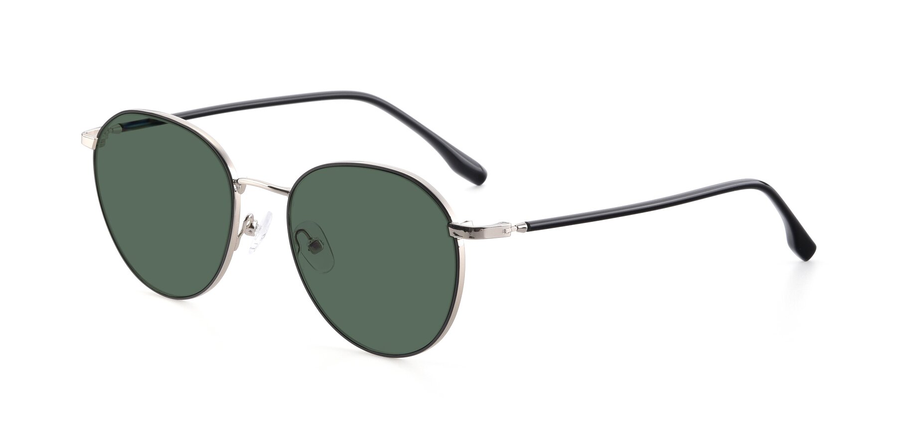 Angle of 9553 in Black-Silver with Green Polarized Lenses