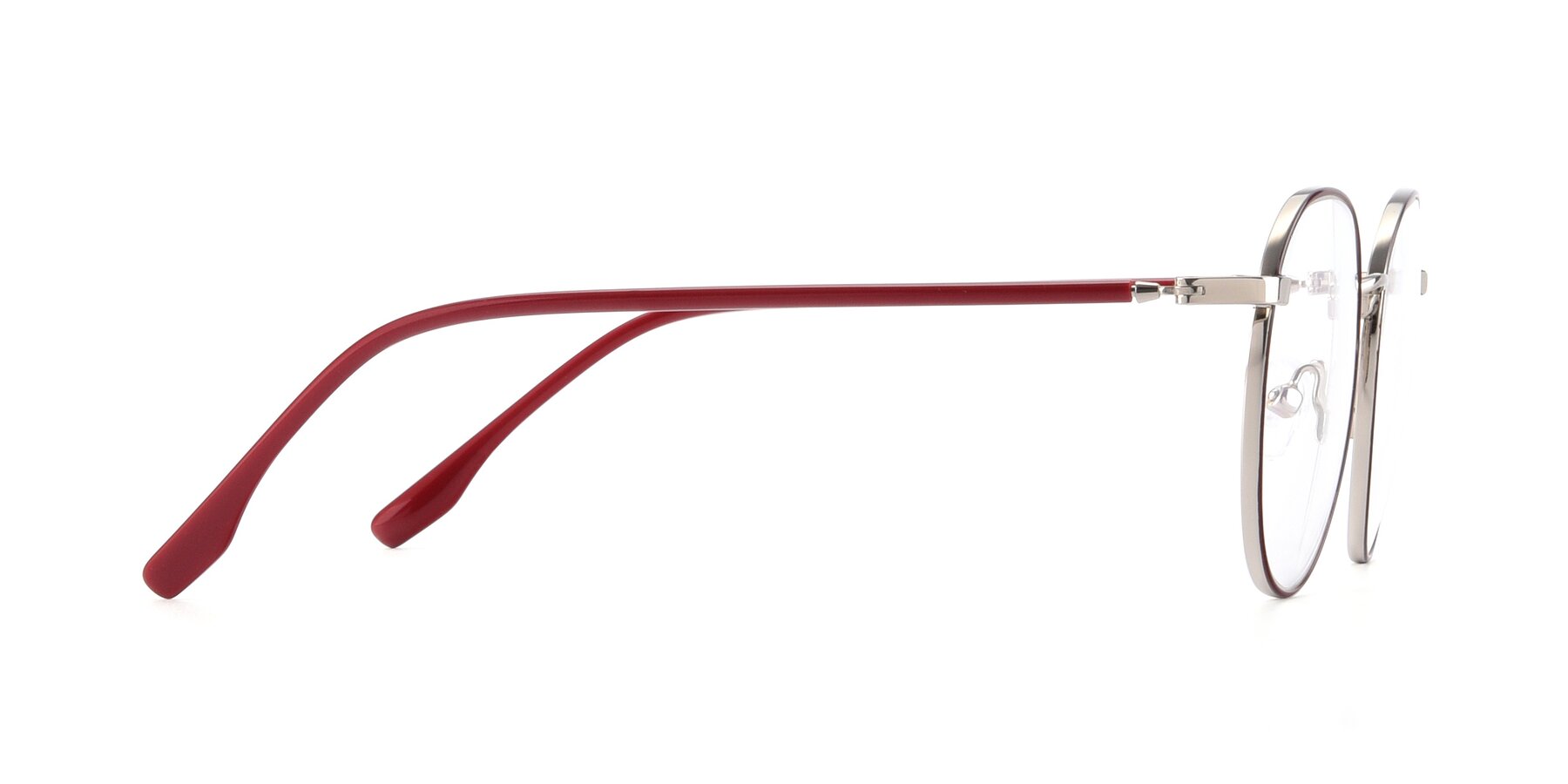 Side of 9553 in Wine-Silver with Clear Blue Light Blocking Lenses