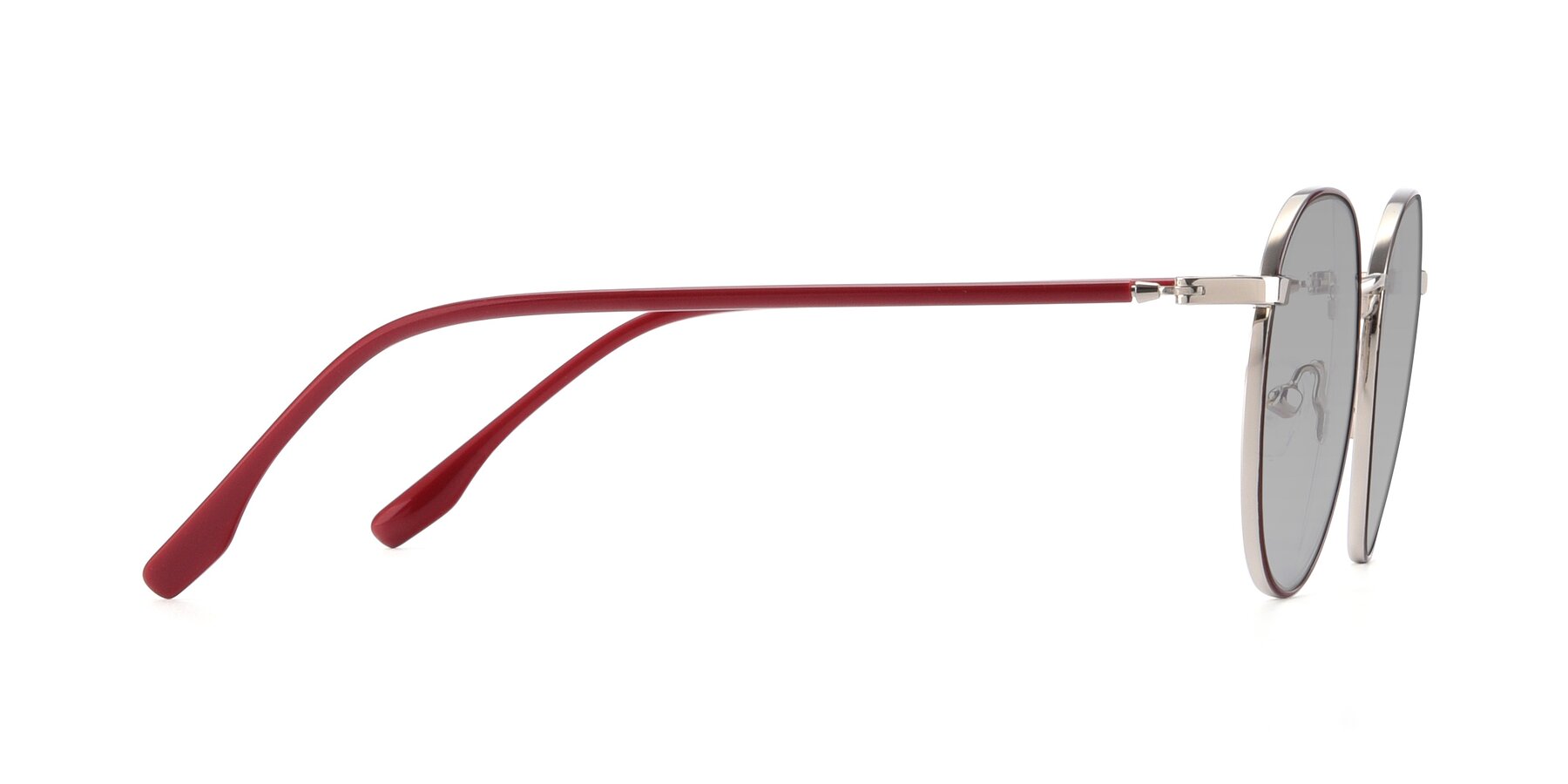 Side of 9553 in Wine-Silver with Light Gray Tinted Lenses
