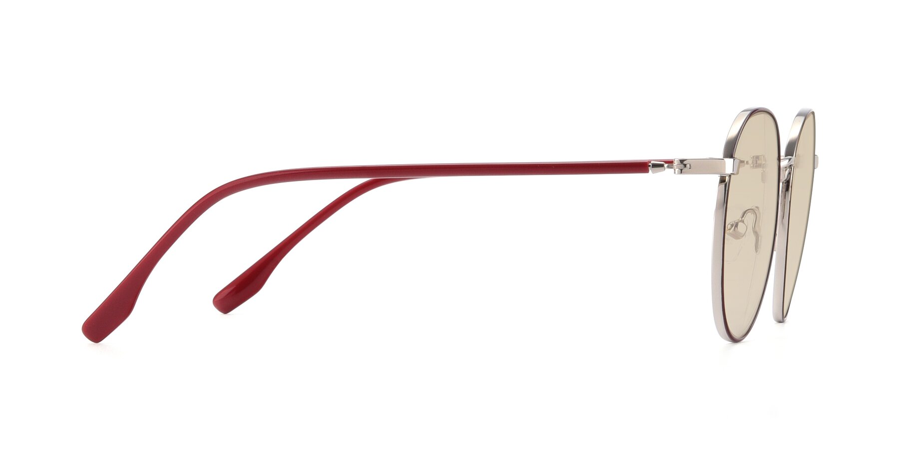 Side of 9553 in Wine-Silver with Light Brown Tinted Lenses