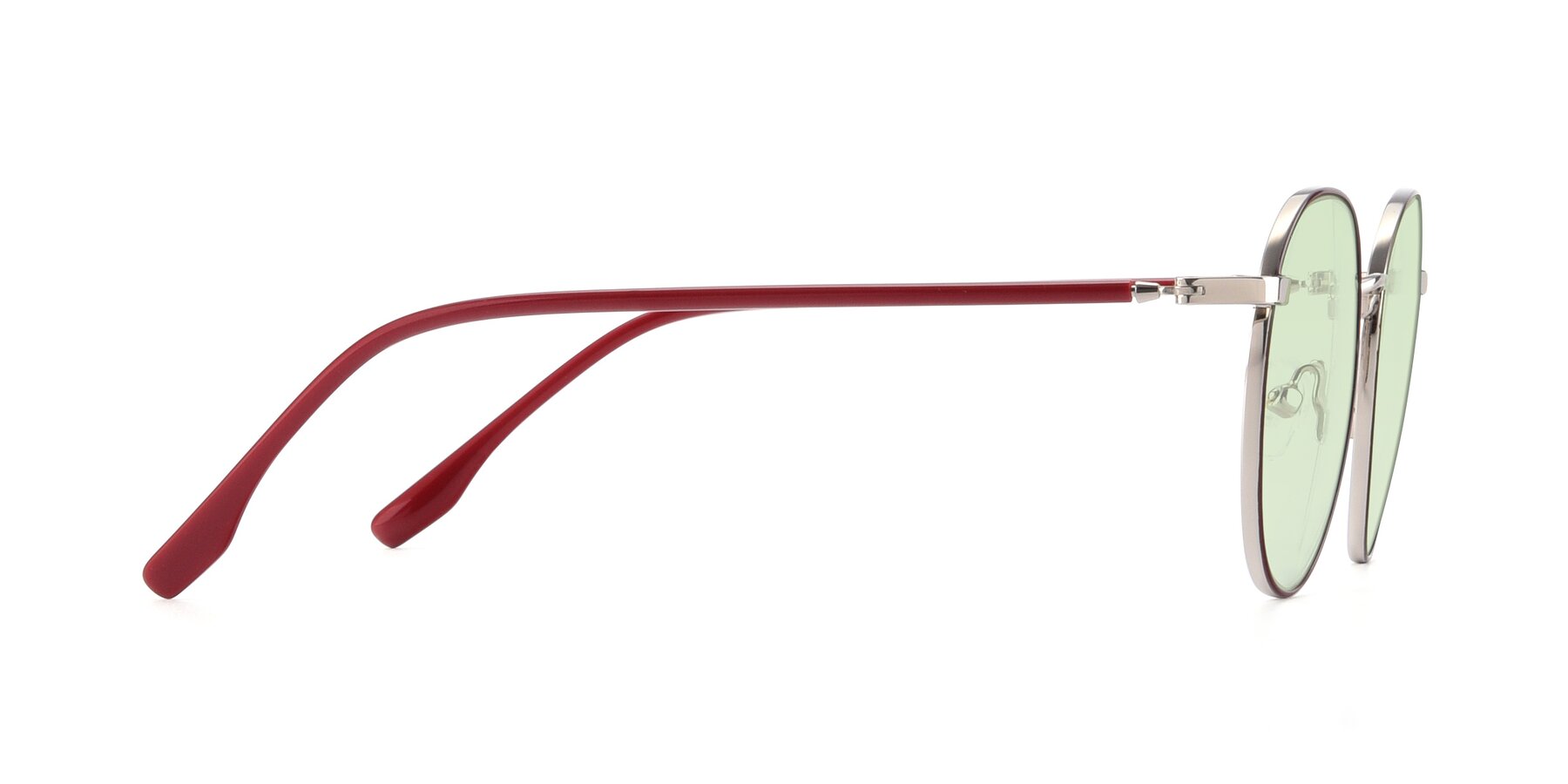 Side of 9553 in Wine-Silver with Light Green Tinted Lenses