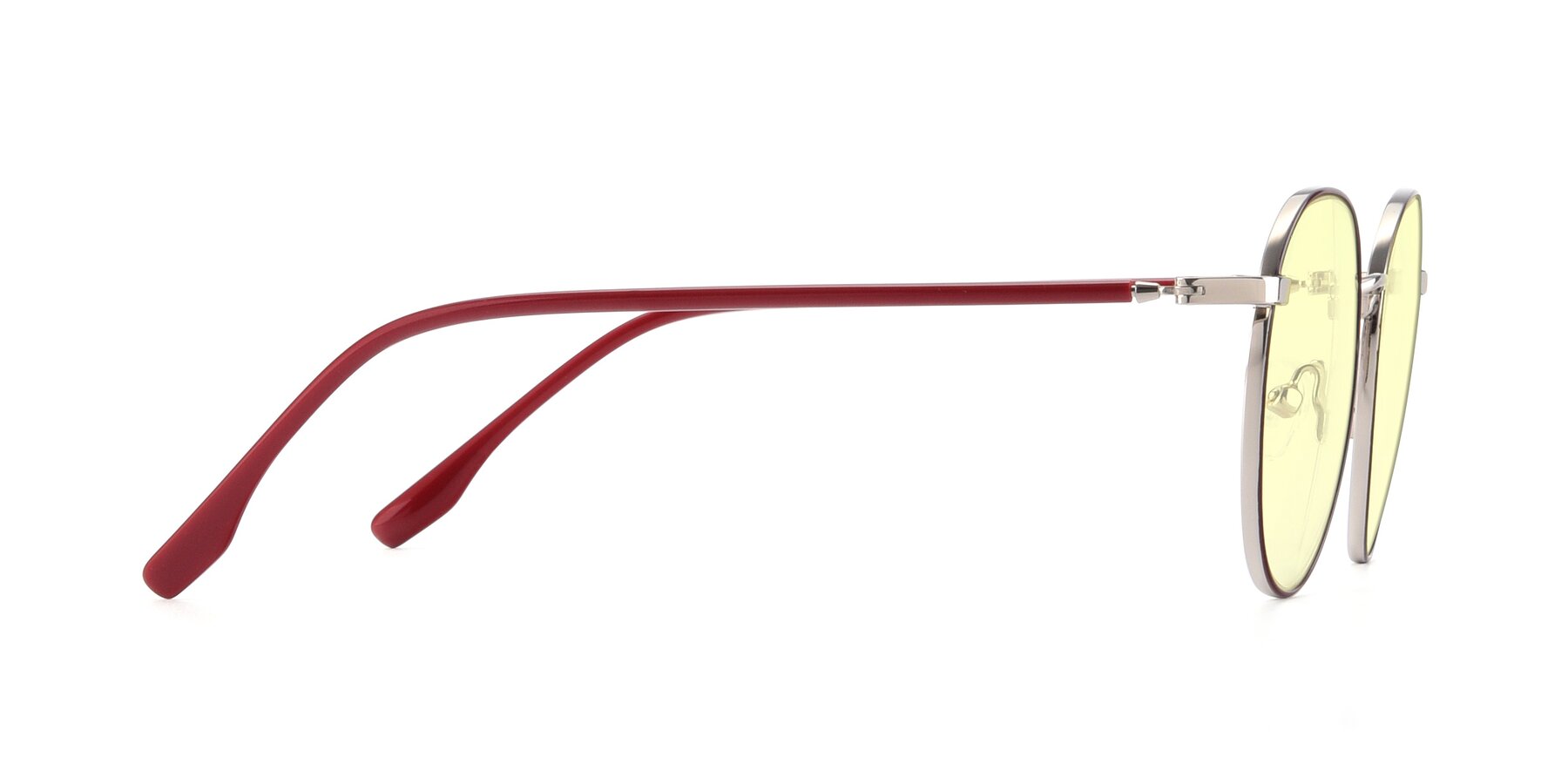 Side of 9553 in Wine-Silver with Light Yellow Tinted Lenses
