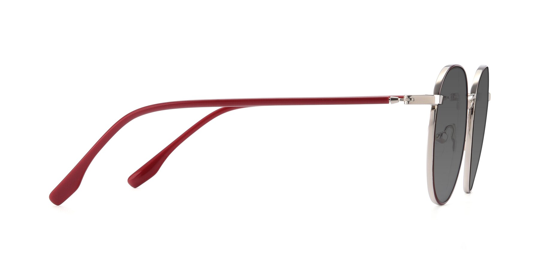 Side of 9553 in Wine-Silver with Medium Gray Tinted Lenses