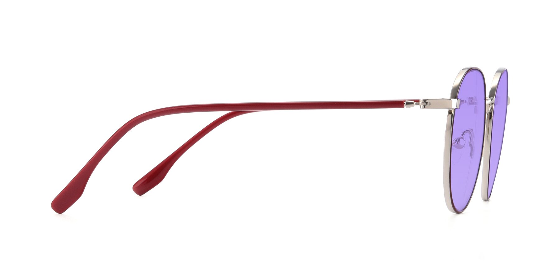 Side of 9553 in Wine-Silver with Medium Purple Tinted Lenses