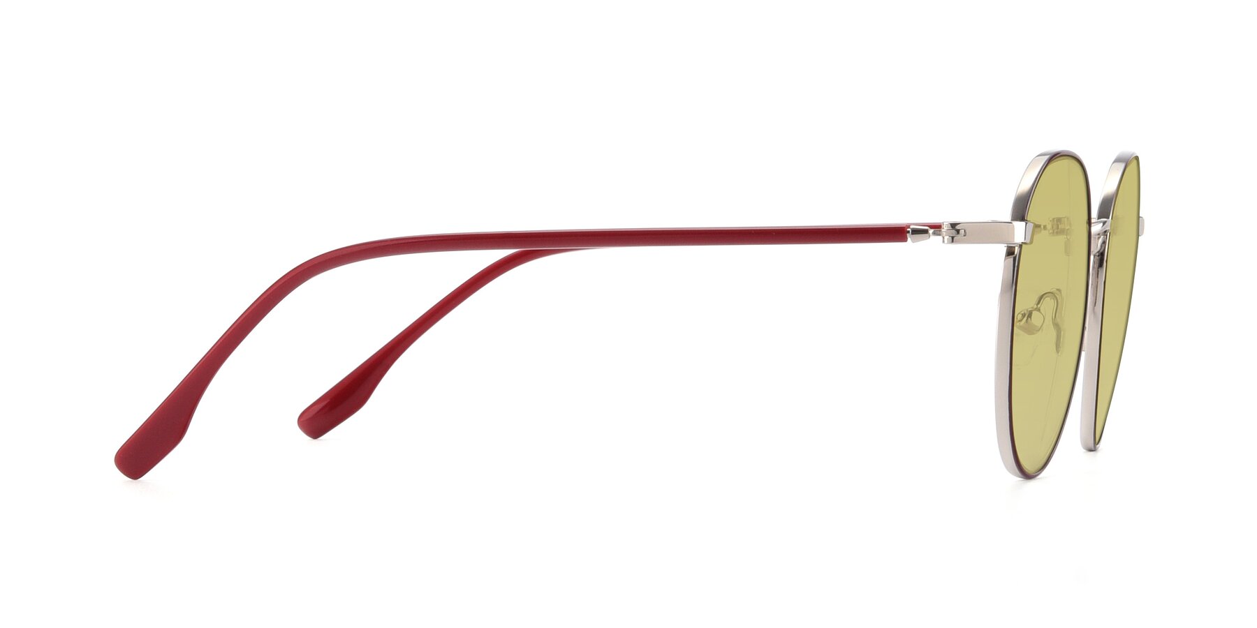 Side of 9553 in Wine-Silver with Medium Champagne Tinted Lenses