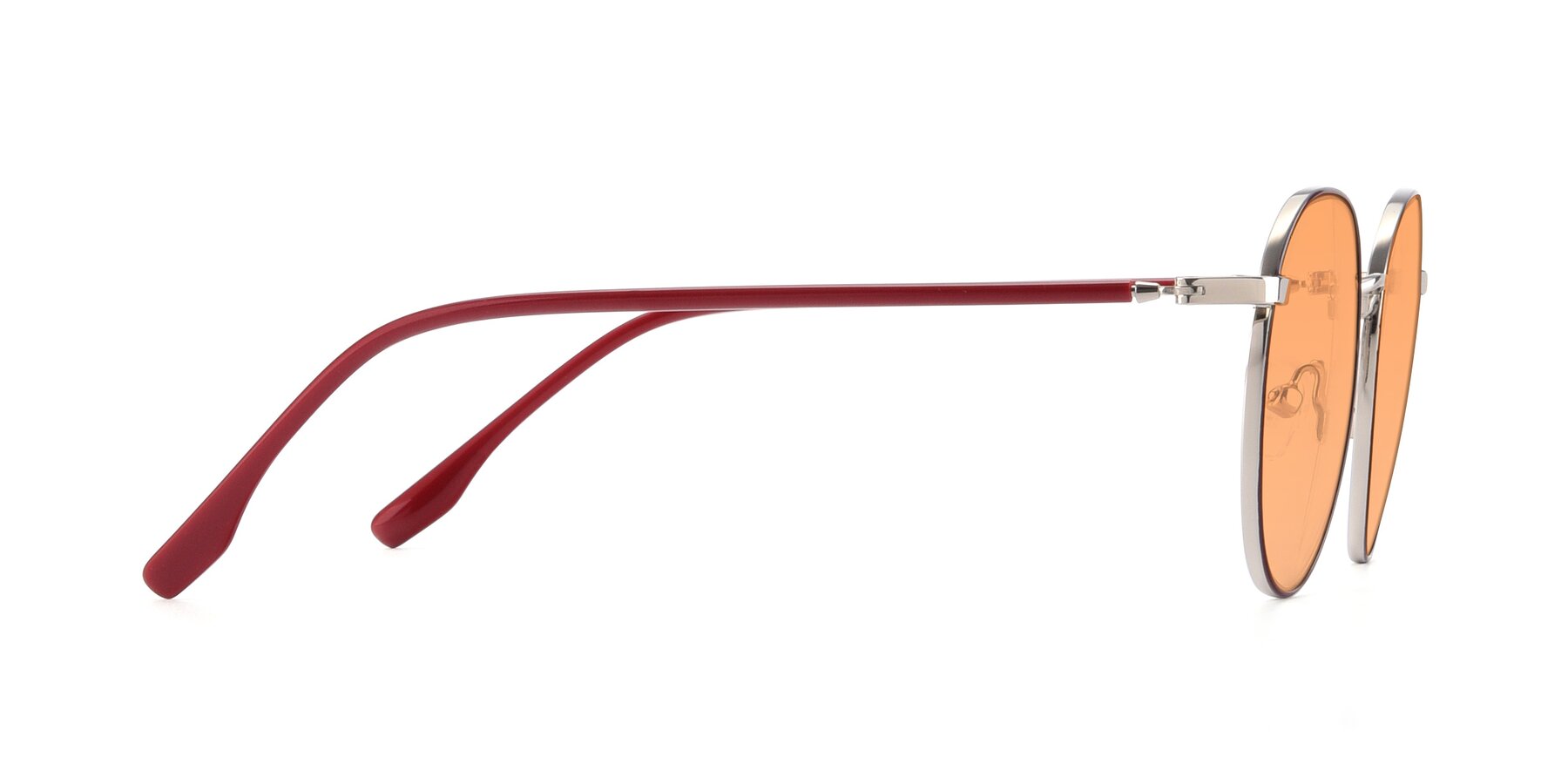 Side of 9553 in Wine-Silver with Medium Orange Tinted Lenses