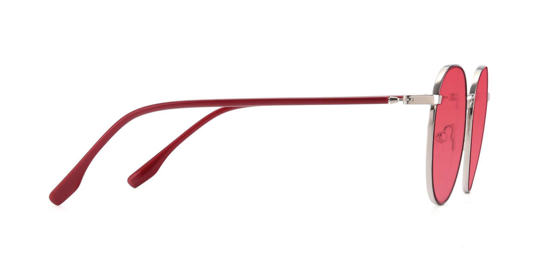 Side of 9553 in Wine-Silver with Red Tinted Lenses