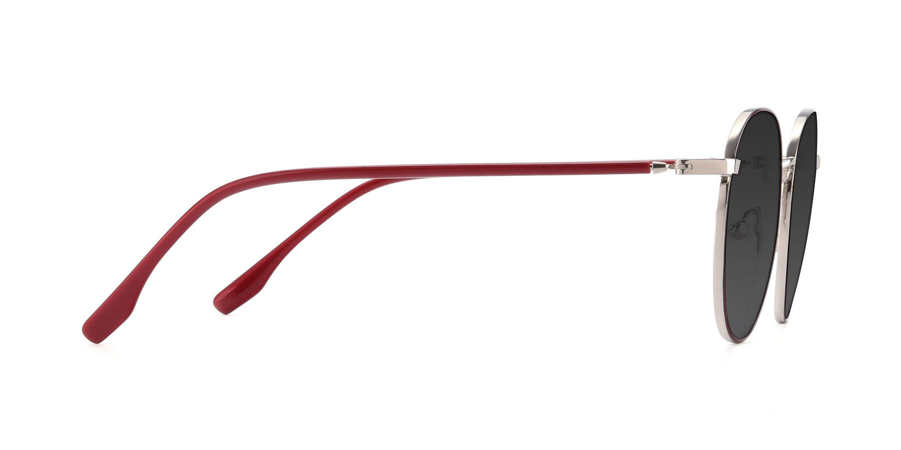 Side of 9553 in Wine-Silver with Gray Tinted Lenses