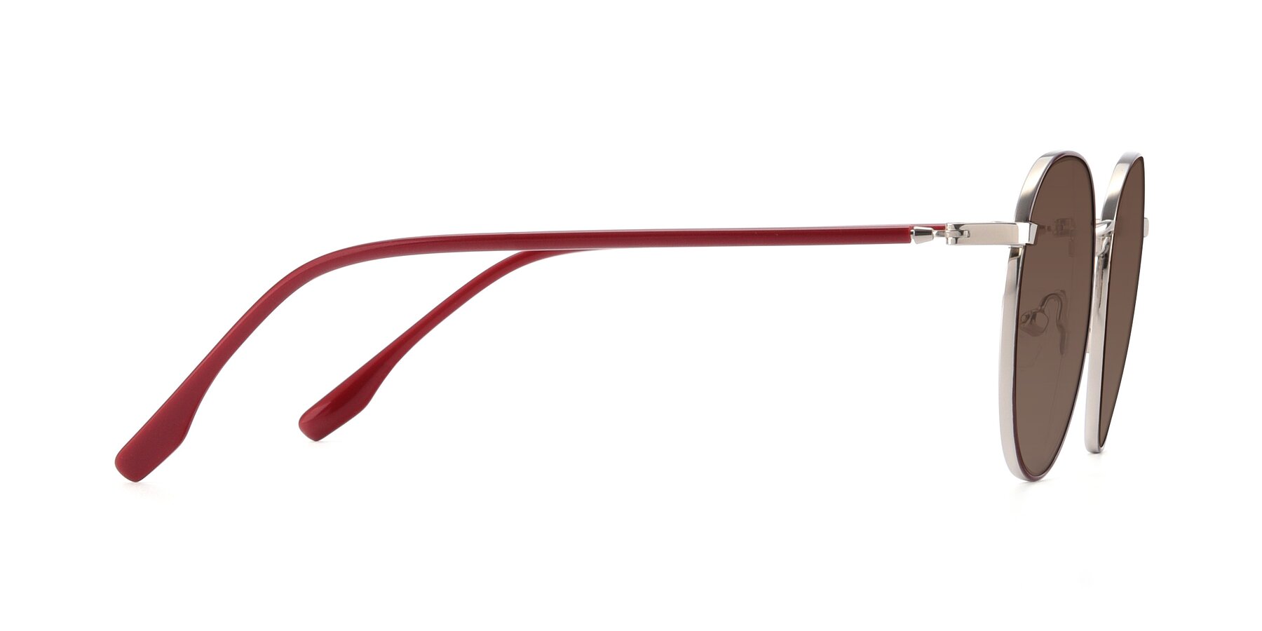 Side of 9553 in Wine-Silver with Brown Tinted Lenses