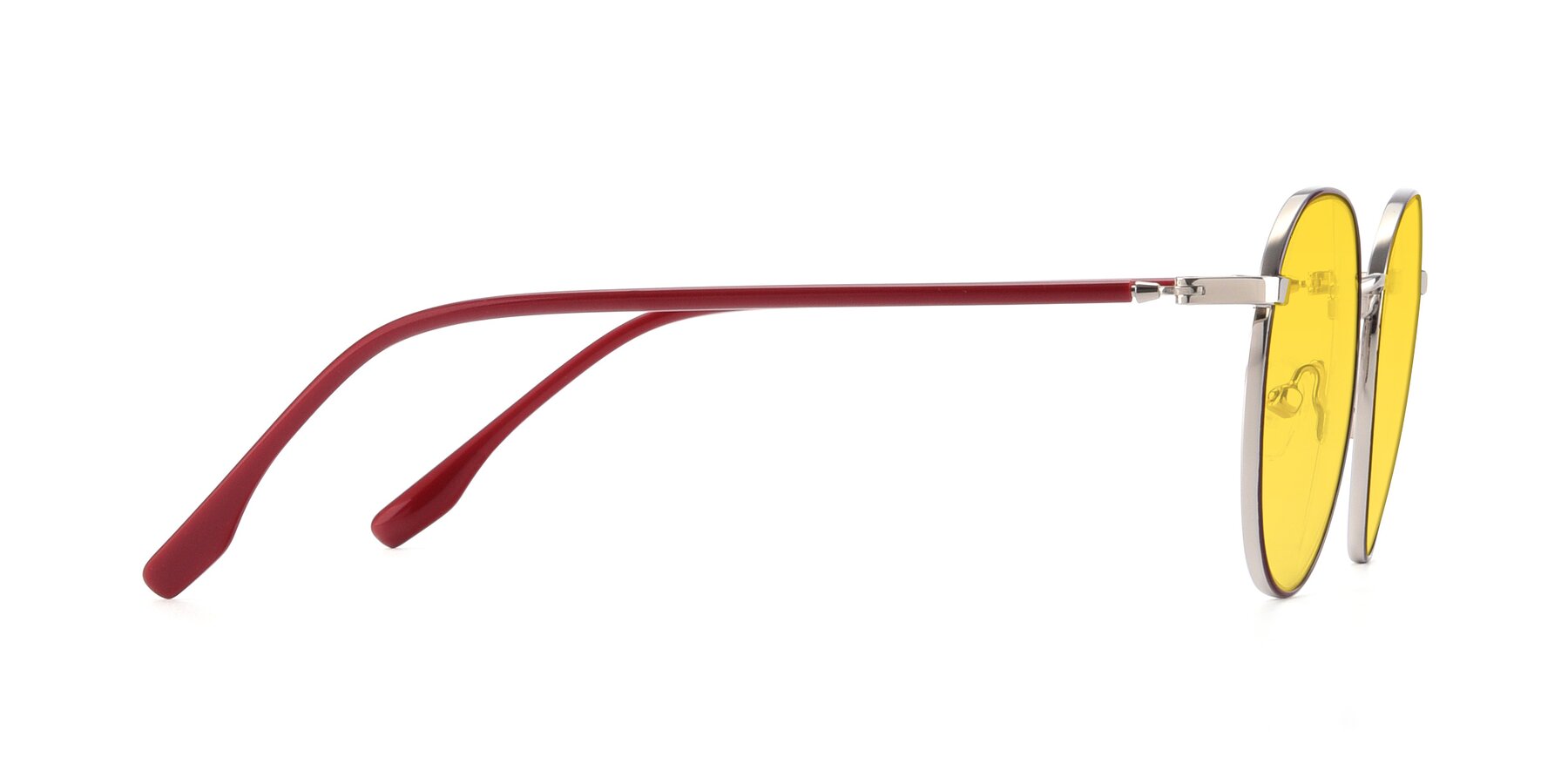Side of 9553 in Wine-Silver with Yellow Tinted Lenses