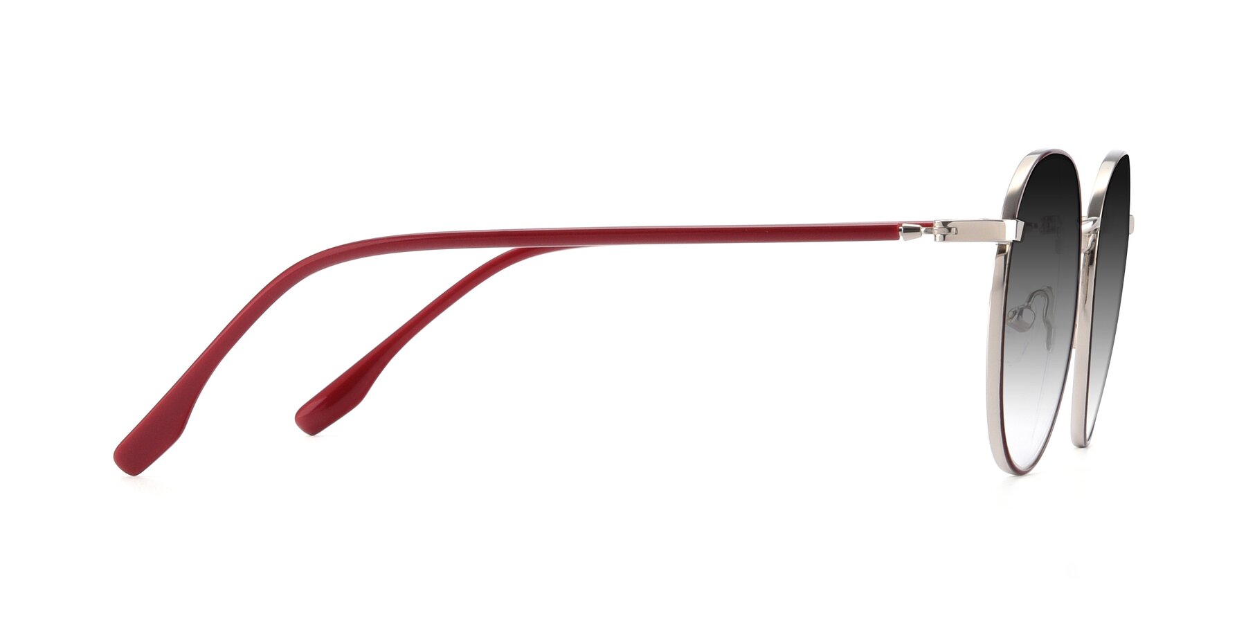 Side of 9553 in Wine-Silver with Gray Gradient Lenses