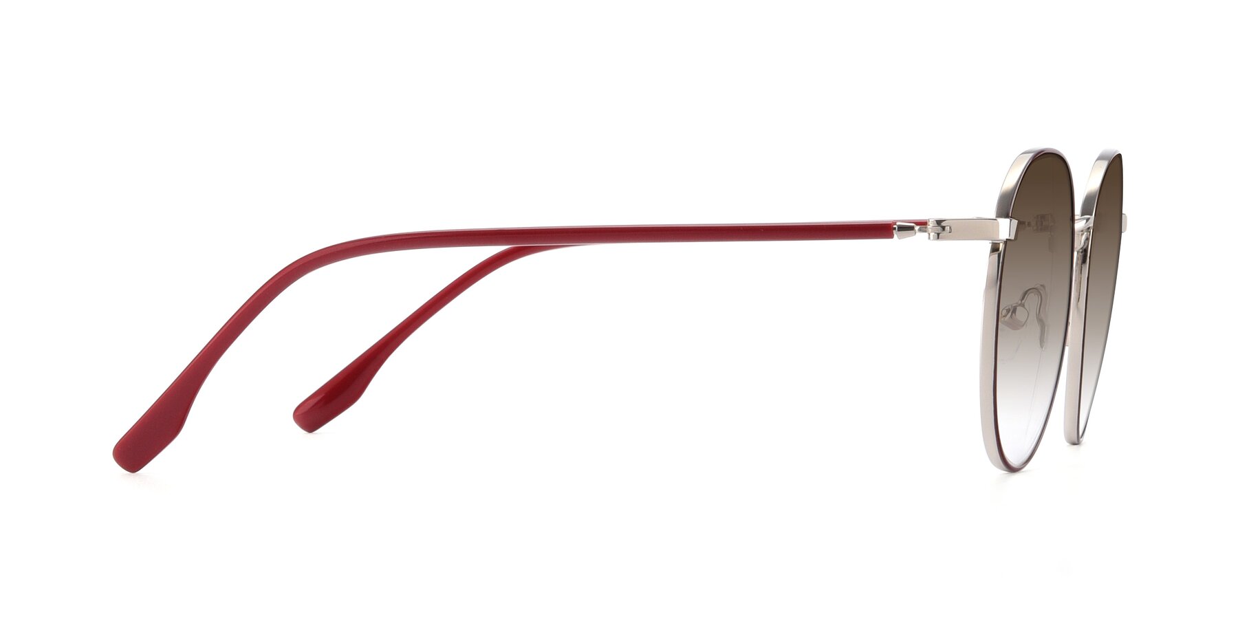 Side of 9553 in Wine-Silver with Brown Gradient Lenses