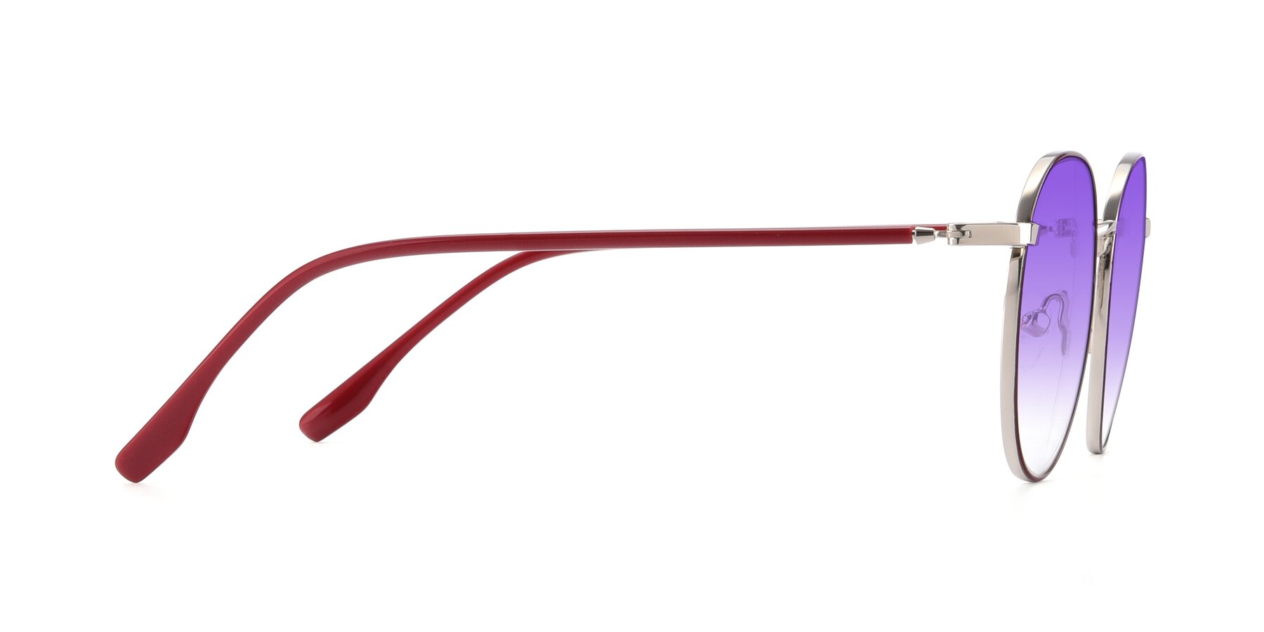 Side of 9553 in Wine-Silver with Purple Gradient Lenses