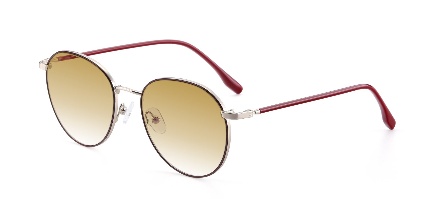 Angle of 9553 in Wine-Silver with Champagne Gradient Lenses