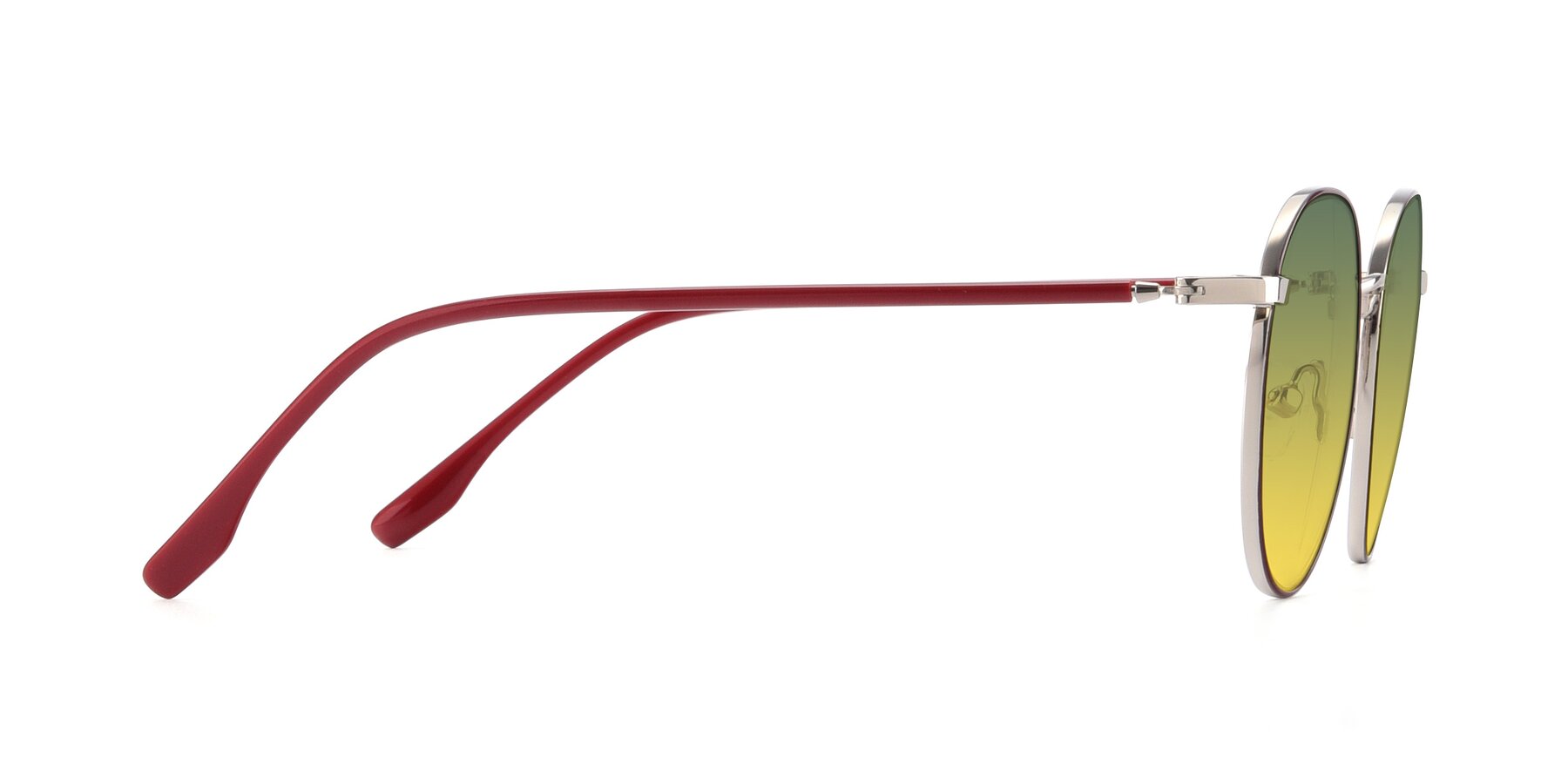 Side of 9553 in Wine-Silver with Green / Yellow Gradient Lenses