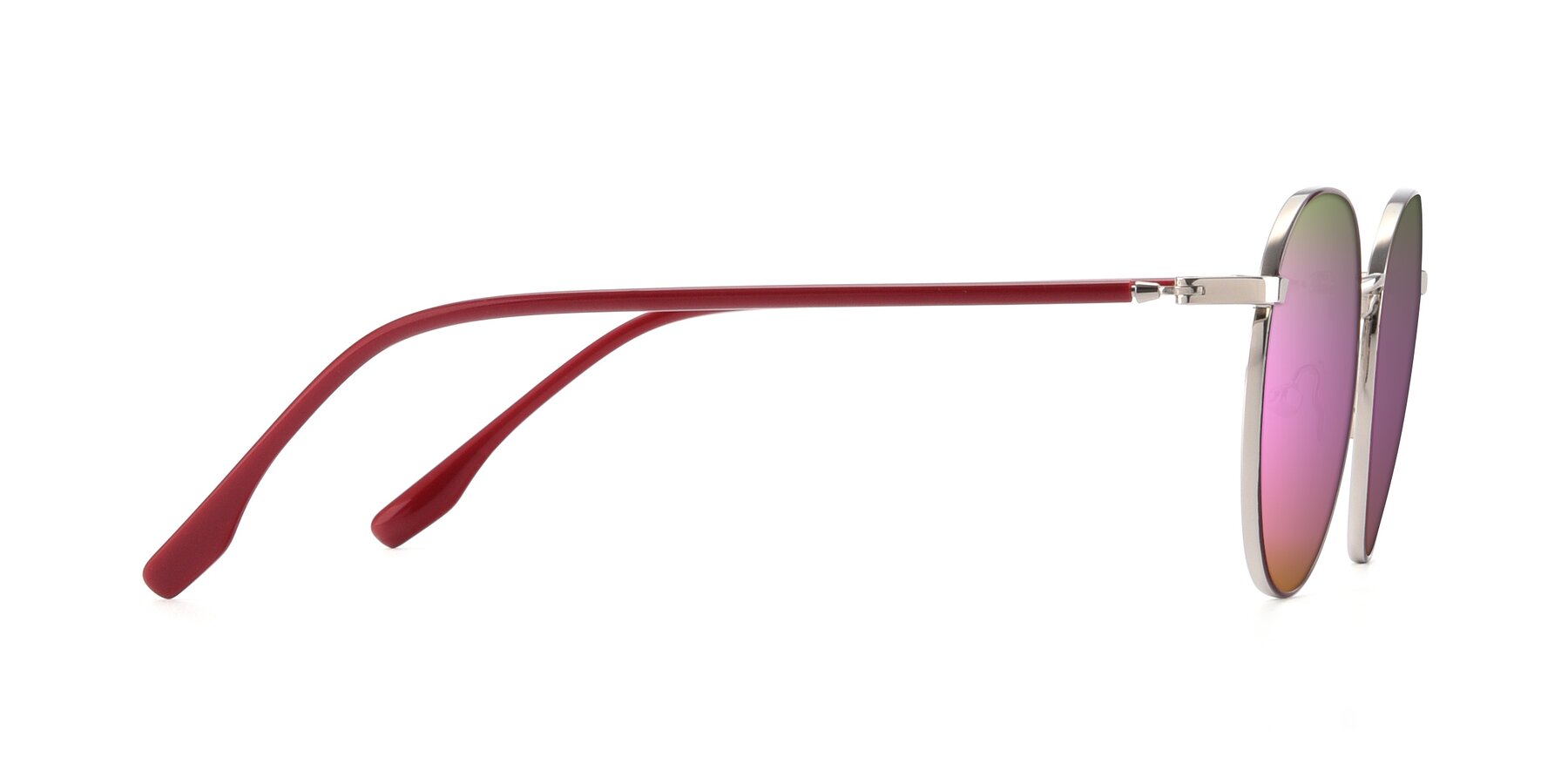 Side of 9553 in Wine-Silver with Pink Mirrored Lenses
