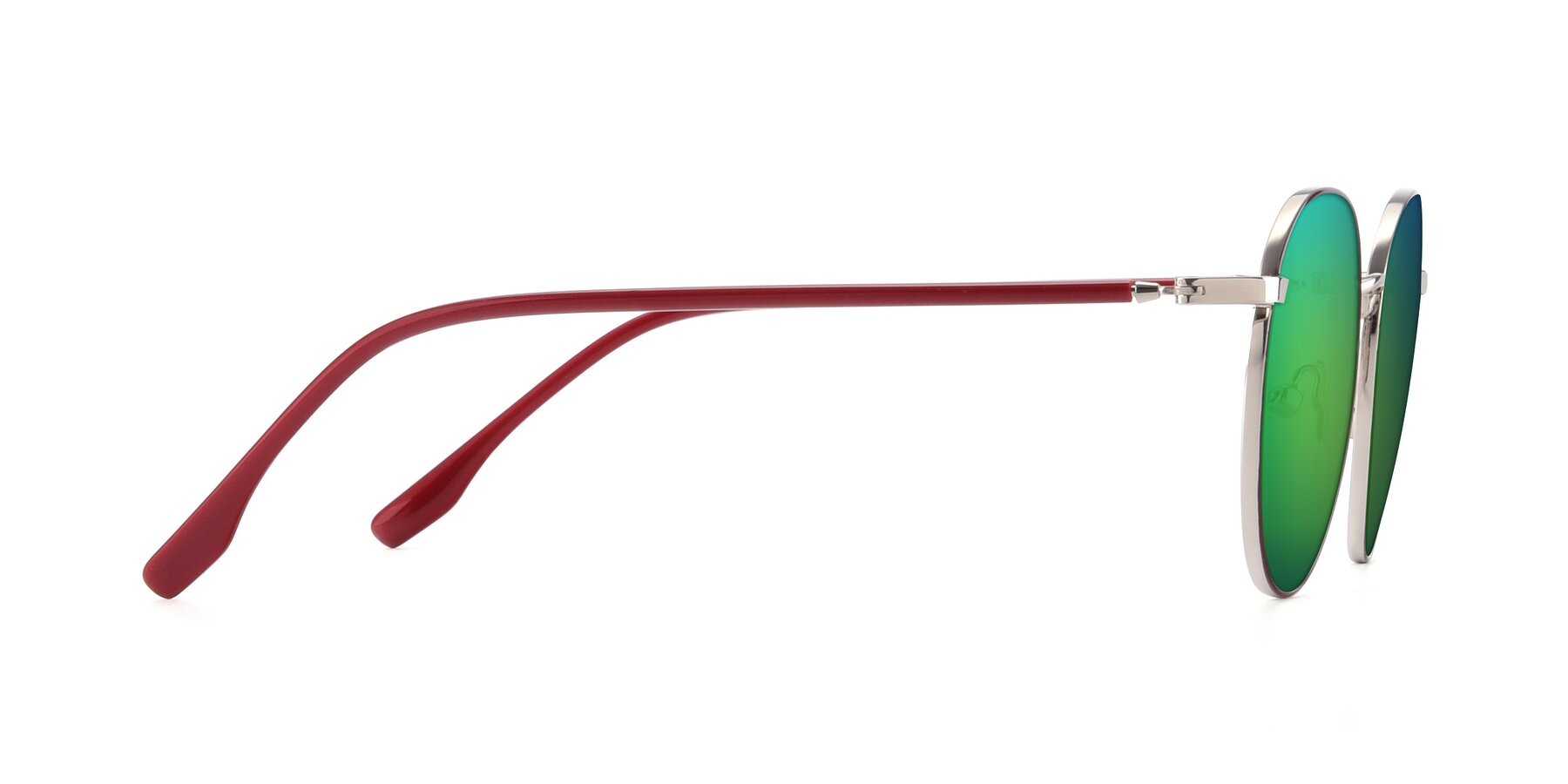 Side of 9553 in Wine-Silver with Green Mirrored Lenses