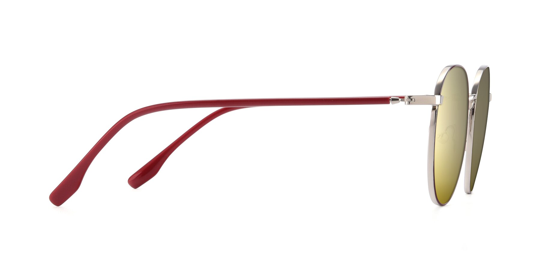 Side of 9553 in Wine-Silver with Gold Mirrored Lenses