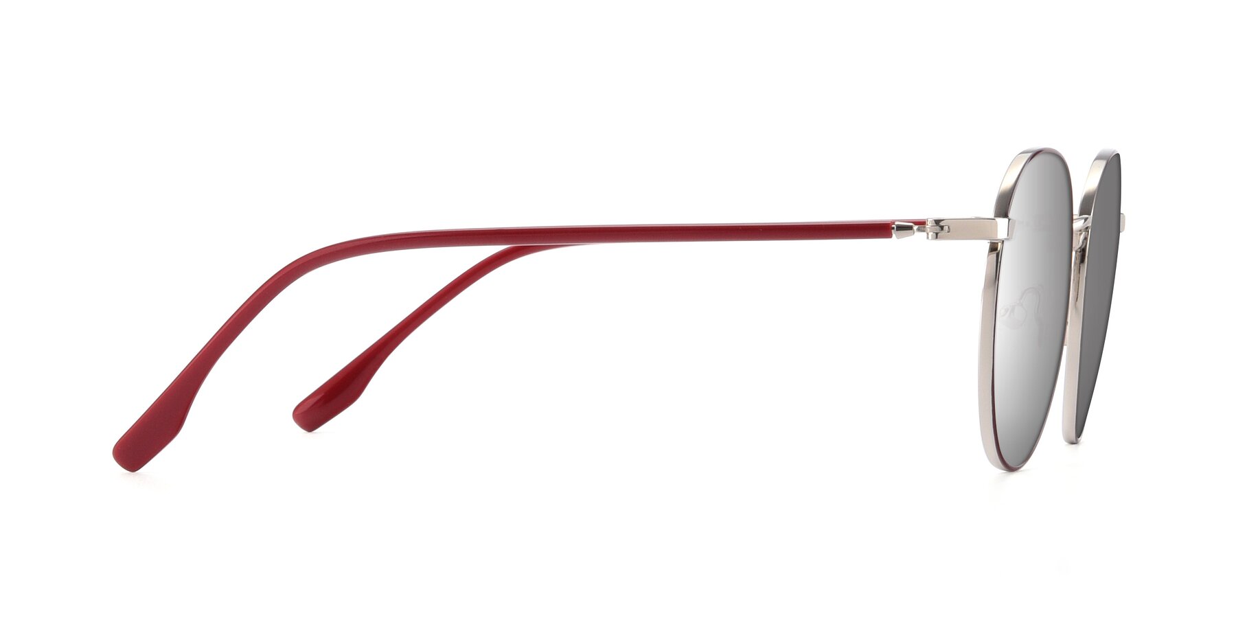 Side of 9553 in Wine-Silver with Silver Mirrored Lenses