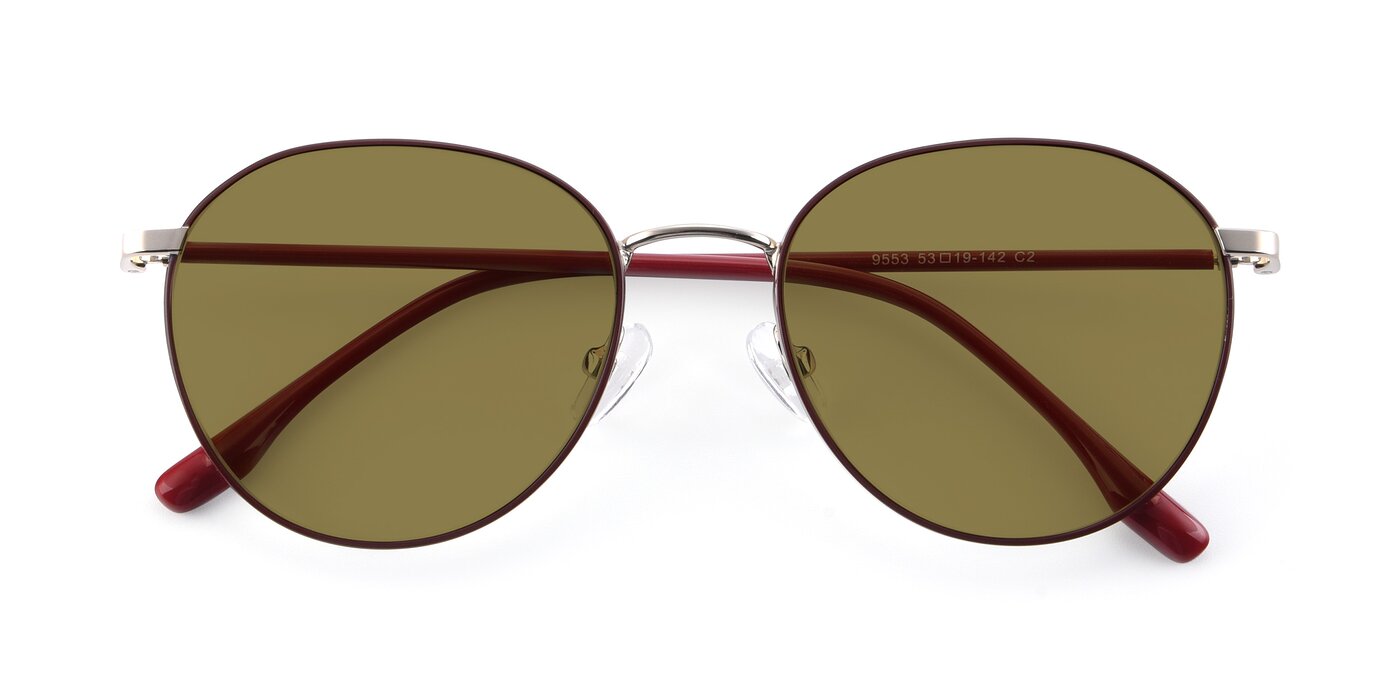 9553 - Wine / Silver Polarized Sunglasses