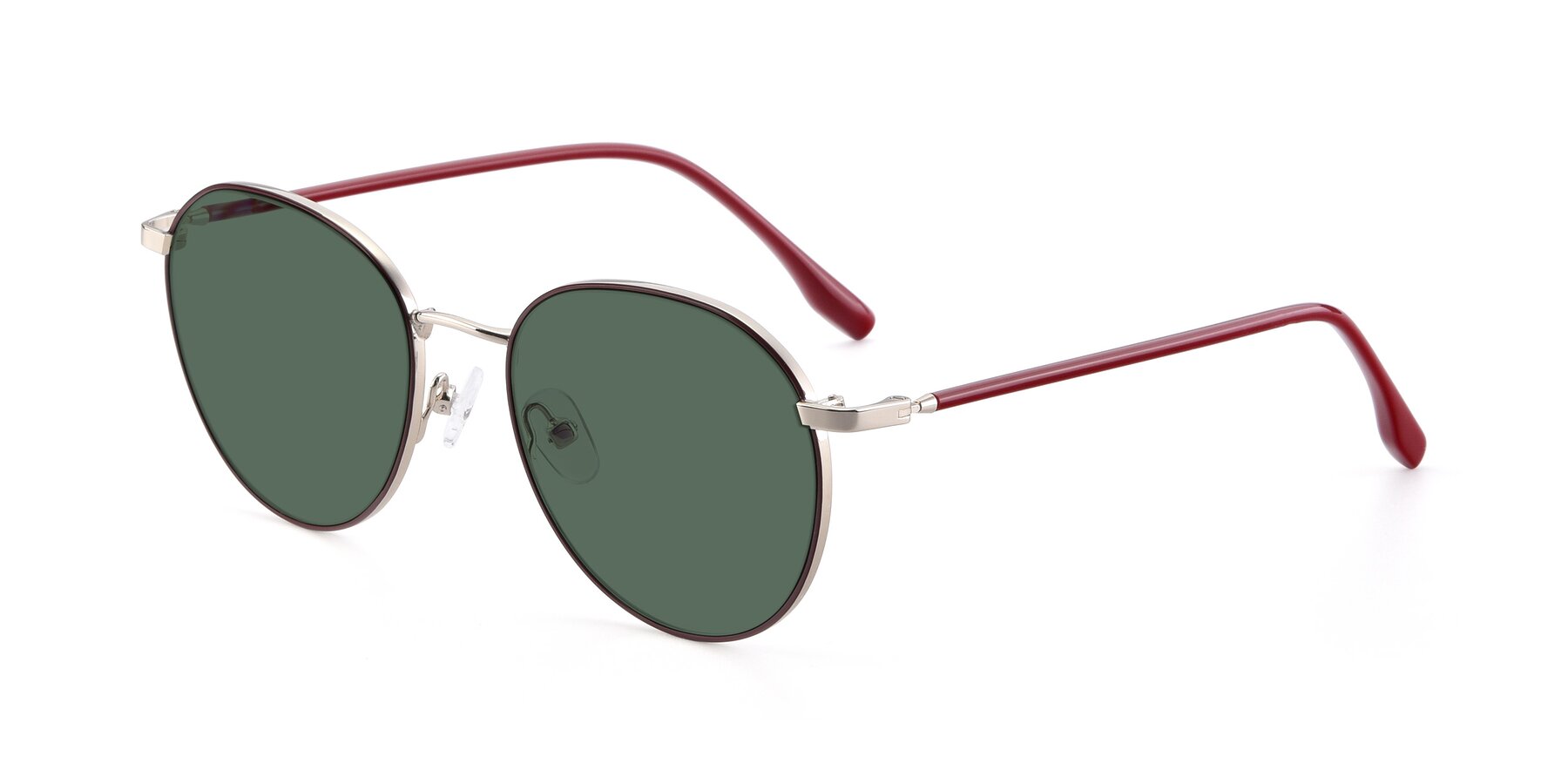 Angle of 9553 in Wine-Silver with Green Polarized Lenses