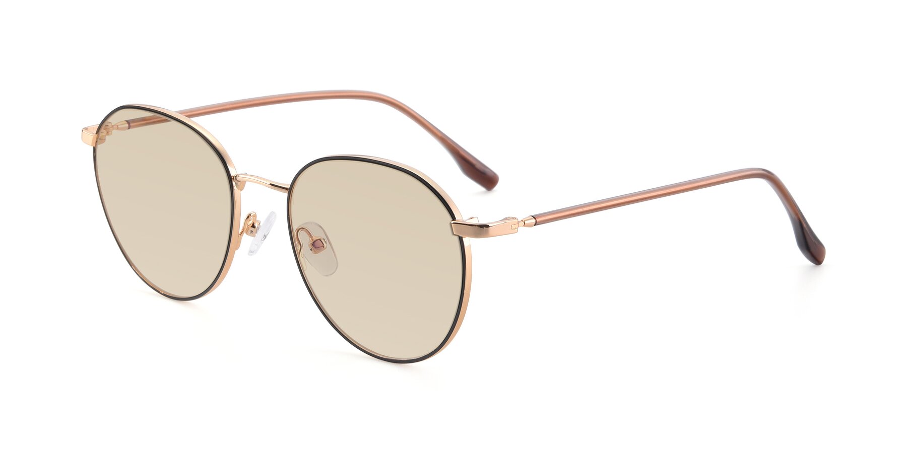 Angle of 9553 in Black-Gold with Light Brown Tinted Lenses