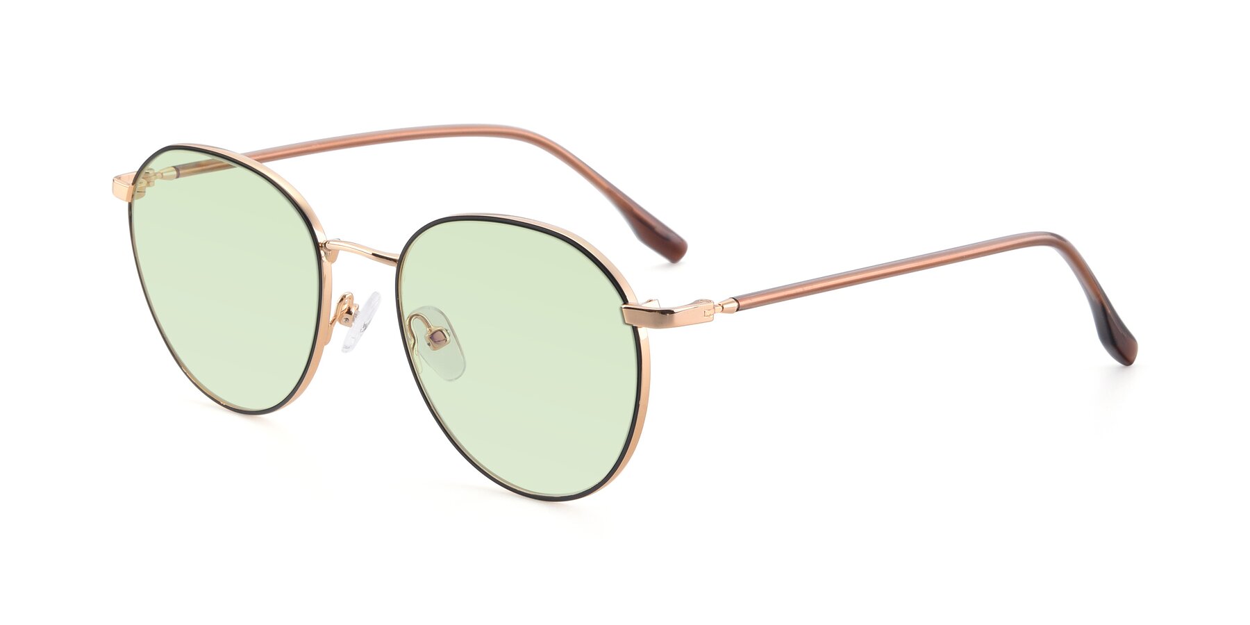 Angle of 9553 in Black-Gold with Light Green Tinted Lenses