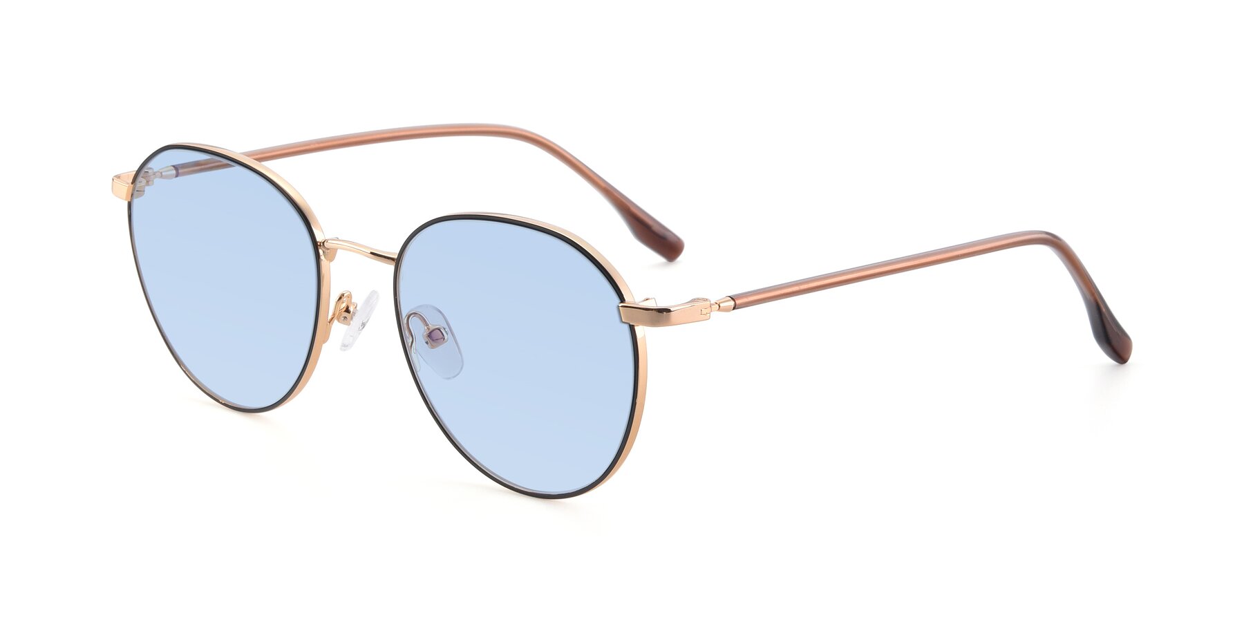 Angle of 9553 in Black-Gold with Light Blue Tinted Lenses