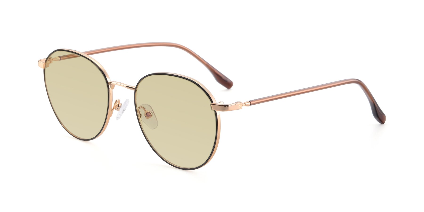 Angle of 9553 in Black-Gold with Light Champagne Tinted Lenses