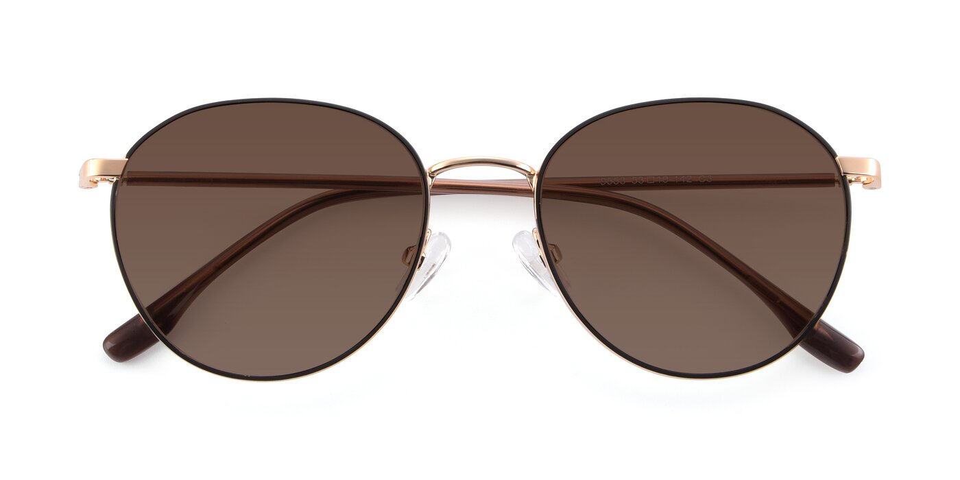 9553 - Black / Gold Tinted Sunglasses