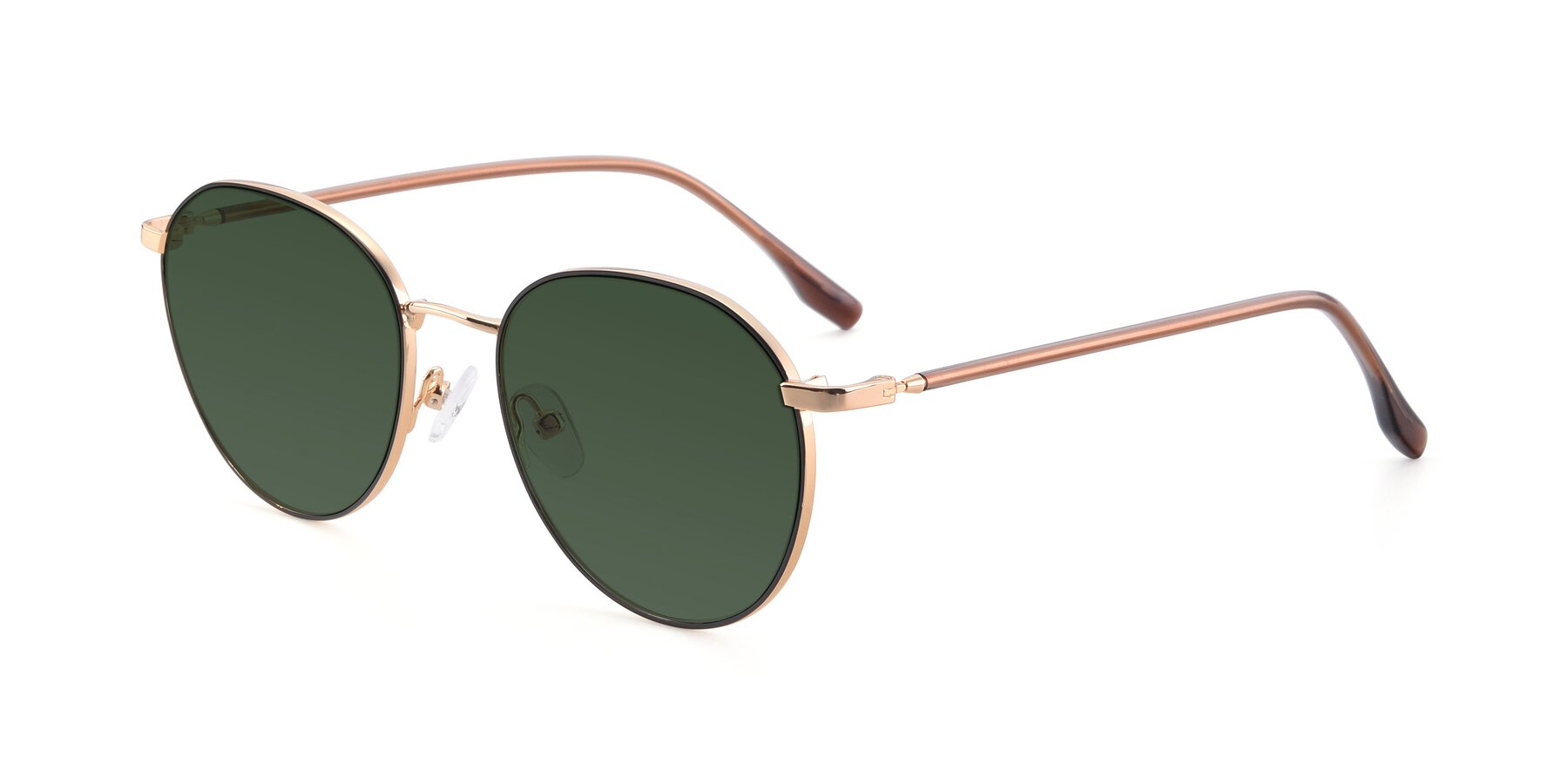 Angle of 9553 in Black-Gold with Green Tinted Lenses