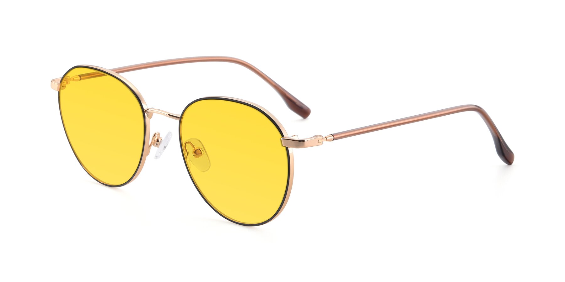 Angle of 9553 in Black-Gold with Yellow Tinted Lenses