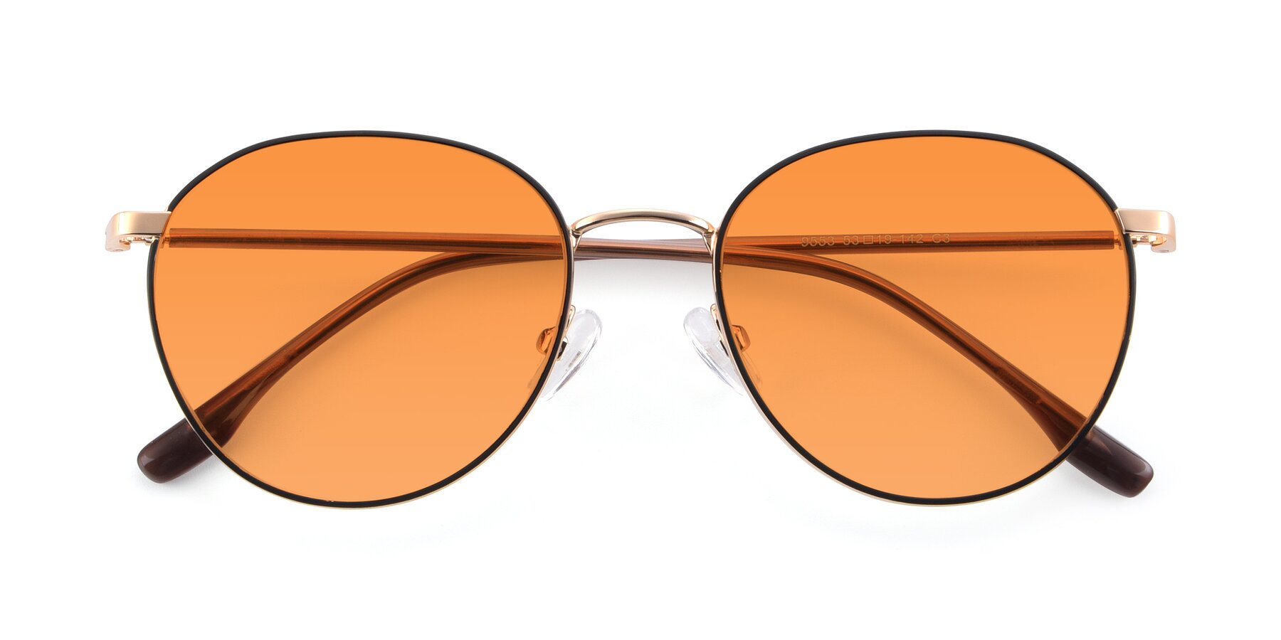 Folded Front of 9553 in Black-Gold with Orange Tinted Lenses