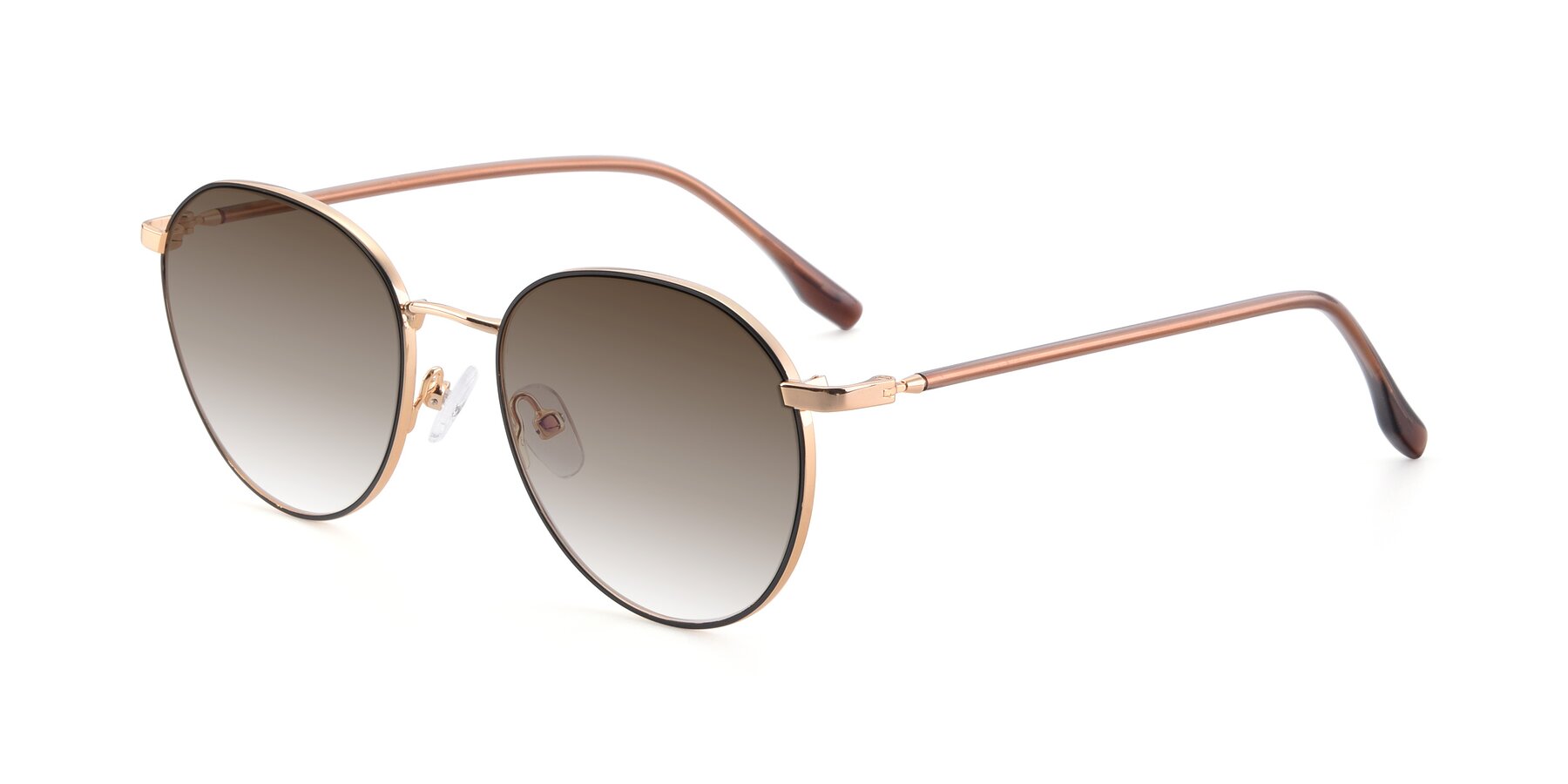 Angle of 9553 in Black-Gold with Brown Gradient Lenses