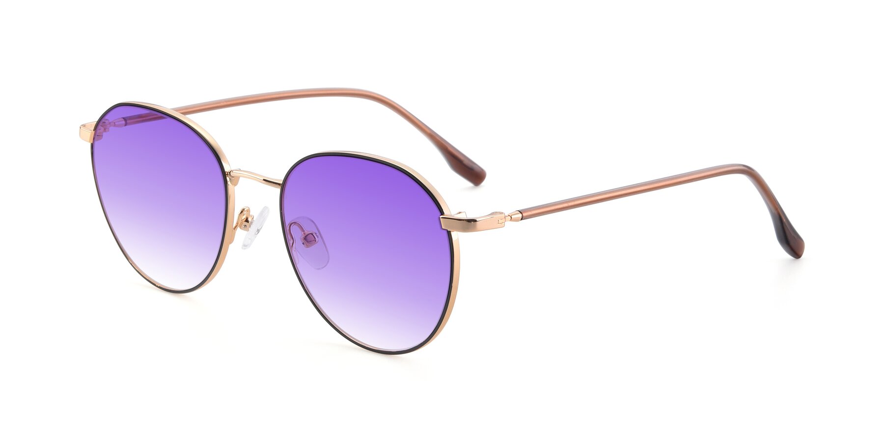 Angle of 9553 in Black-Gold with Purple Gradient Lenses
