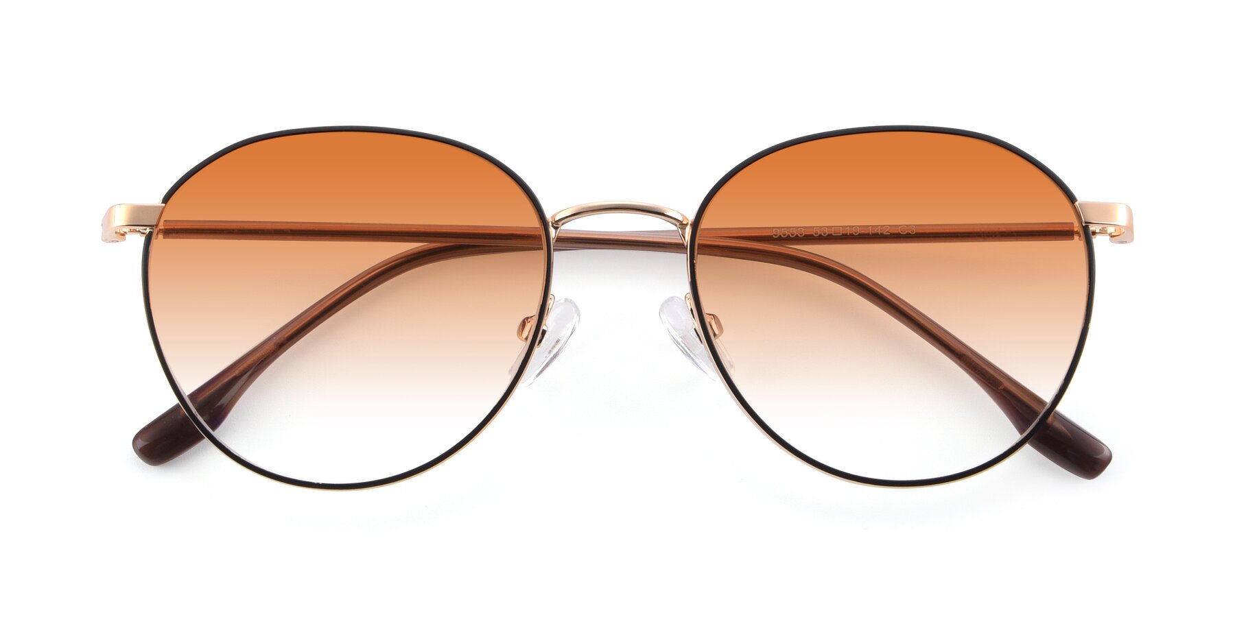 Folded Front of 9553 in Black-Gold with Orange Gradient Lenses