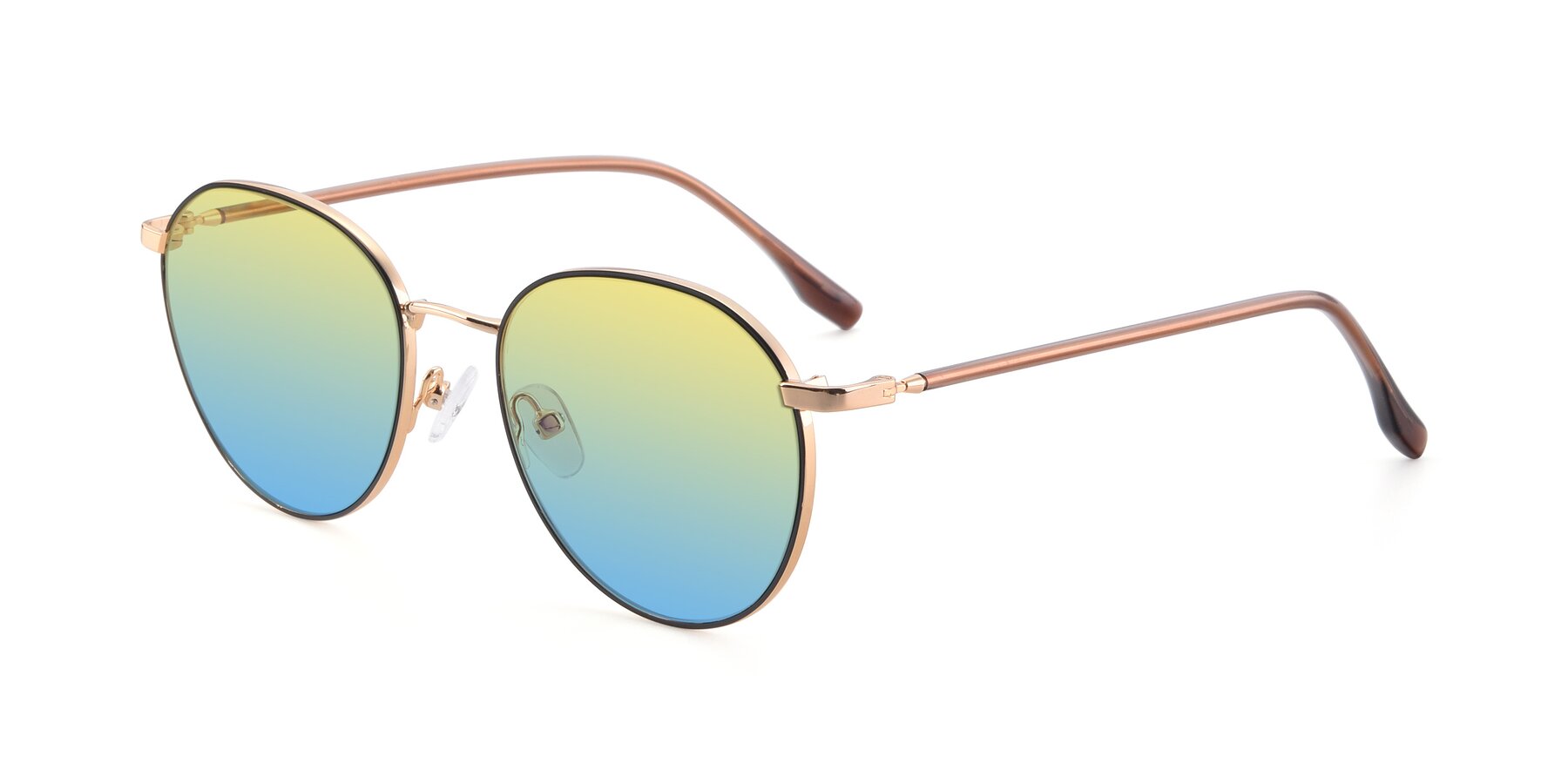 Angle of 9553 in Black-Gold with Yellow / Blue Gradient Lenses