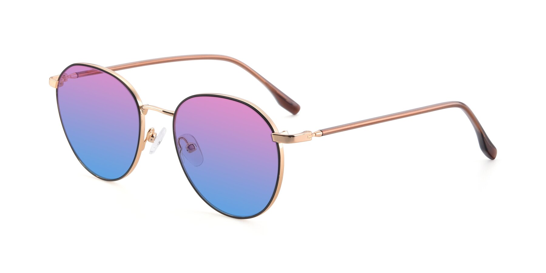 Angle of 9553 in Black-Gold with Pink / Blue Gradient Lenses
