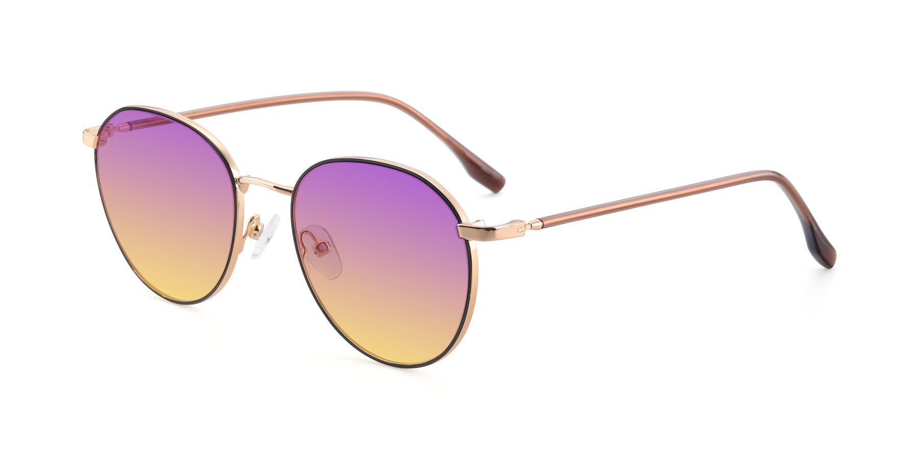 Angle of 9553 in Black-Gold with Purple / Yellow Gradient Lenses