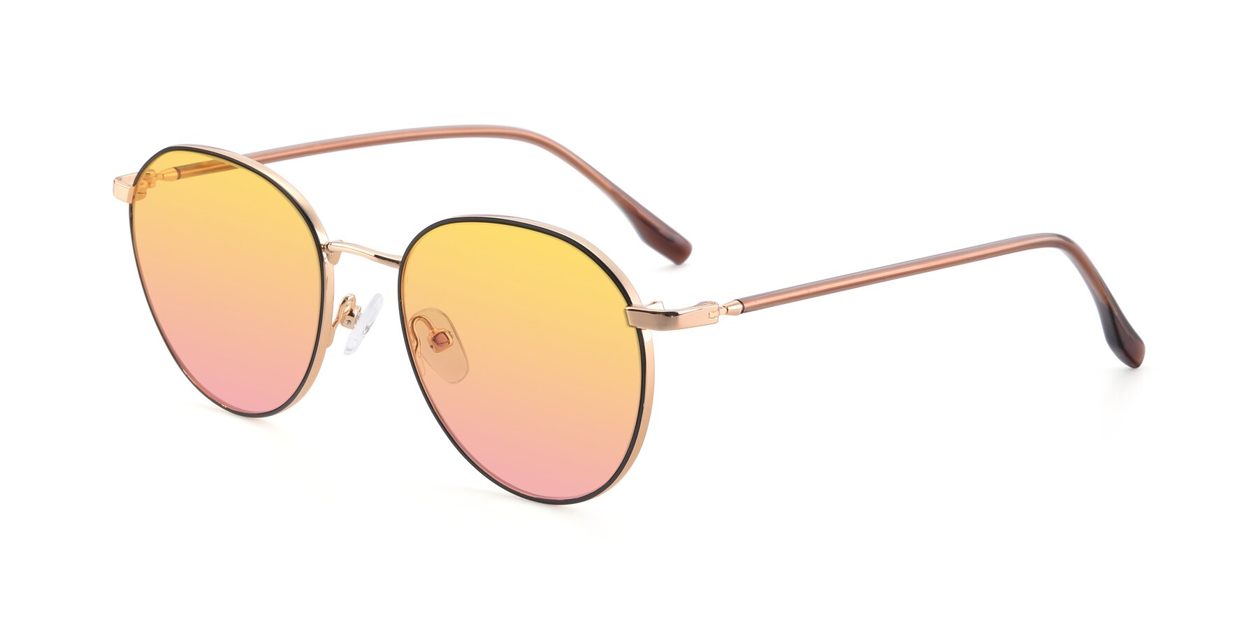 Angle of 9553 in Black-Gold with Yellow / Pink Gradient Lenses