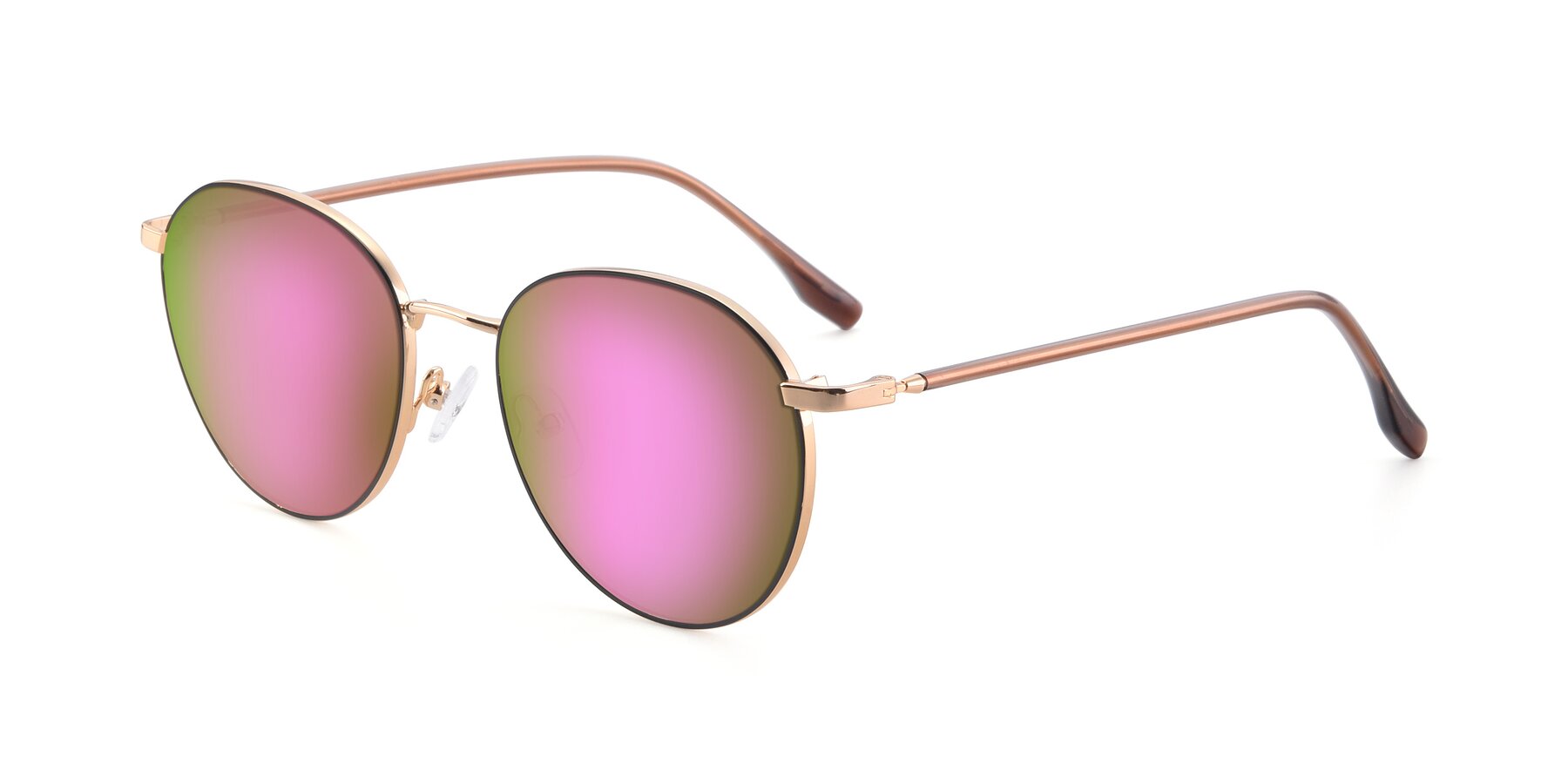 Angle of 9553 in Black-Gold with Pink Mirrored Lenses